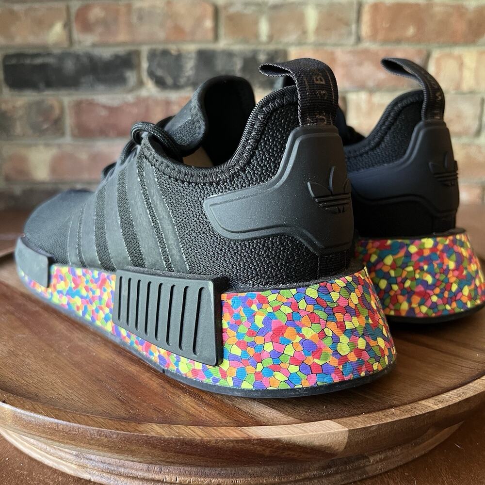Adidas NMD R1 Confetti Sole Black Boost Foam Women's 8 Youth 7 Shoes Sneakers - Picture 13 of 16